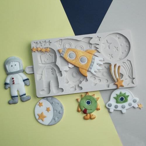 Space Cookie Mould Silicone Fondant Cake Decorating Tools Chocolate Gumpaste Molds, Sugarcraft, Cookies, Kitchen Gadgets