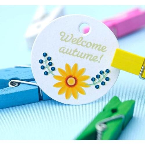 200 pcs 3.5cm round kraft/white paper labelHandmade Hand Made For You Gift Baked Goods Greetings Book label Holiday label