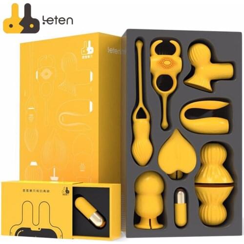 Leten 7 Styles Clitoris Nipple G Spot Vagina Stimulator Penis Vibrating Ring Dildo Vibrator Flirting Sex Toys For Women Couples