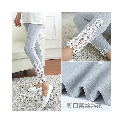 Fashion Lace Crochet High Waist Fitness Leggings Women Skinny Stretch Jogger Pants Female Ladies Trousers