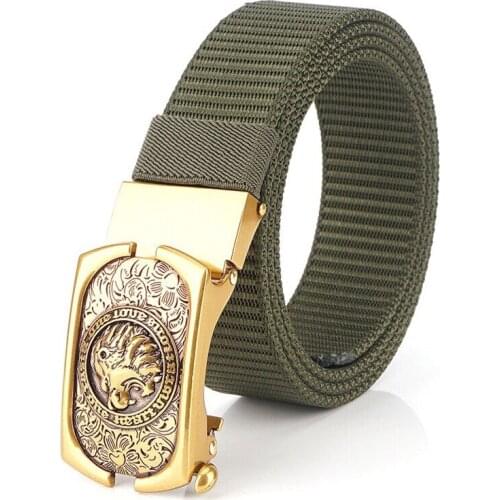 Leisure fashion Nylon New design new style retro casual mens canvas belt eagle automatic buckle belt unisex belt nylon belt