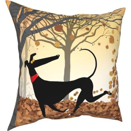 Autumn Hound Greyhound Pillow Cover Home Decorative Animal Cushions Throw Pillow for Car Polyester Double-sided Printing Leisure