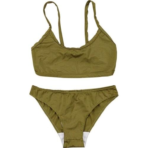 On Deal Sexy Swimwear Women Bikini Set Swimwear Bandage Push Up Ladies Bathing Suits Solid BIkini High Waist Swimwear Female