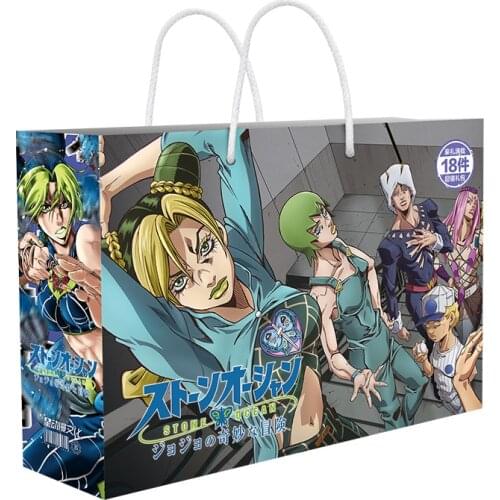 Anime lucky gift bag JoJos Bizarre Adventure collection toy include postcard poster badge stickers bookmark sleeves gift