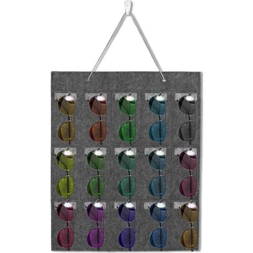 Practical Glasses Organizer Storage Wall Hanging Bag Sunglasses Eyeglass Container Hanging Pouch