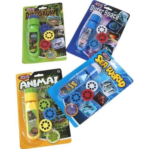 1pc Portable Flashlight Projection Education Toy Animal Starry Lights Kids Toys Gift