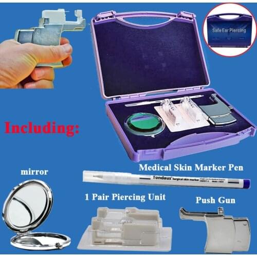 BOG- Professional Easy Safe Ear Piercing Gun Tools Sterilized Ear Stud Earring with Safe Plastic Package Easy to Use At Home