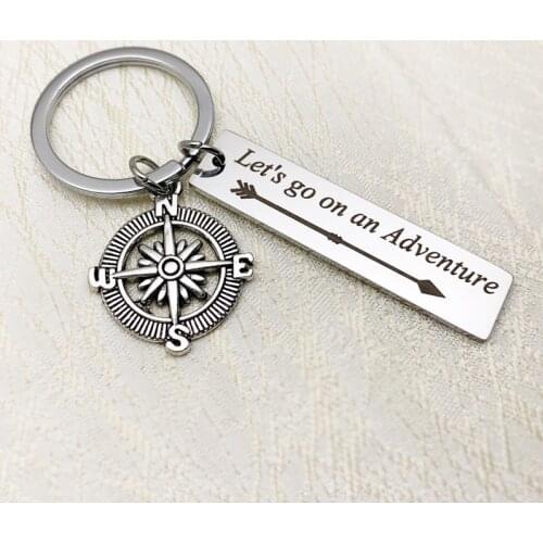Journey Keychain Retirement Compass Lets go on an Adventure Moving Going Away Graduation Gifts Inspirational Traveler Key Chain