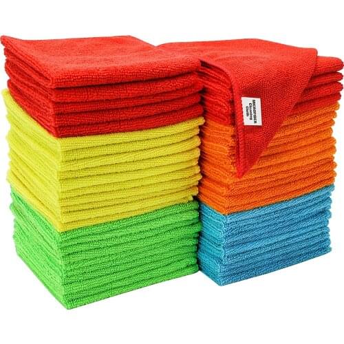 MONGKA Multi Color Microfiber Cleaning Cloths, for Kitchen, Car, Super Absorbent Cloths, ship random color