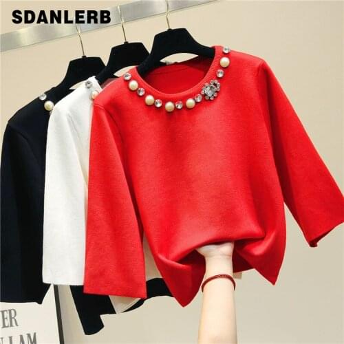 SDANLERB Women's Knitted T-shirts