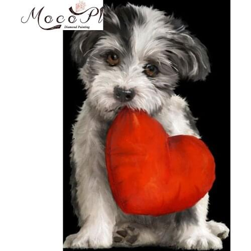 Heart Dog,Diamond Painting,Full,Drills,Animal,Diamond Embroidery,Needlework,DIY,Mosaic of Rhinestone,Gift,Home Decor,Art,MOCOPL