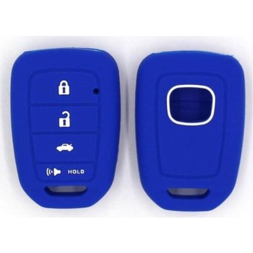Silicone Rubber Key Case Cap for Honda for Accord for Civic CRV Jazz HRV Vezel Remote Fob Cover 4 Button