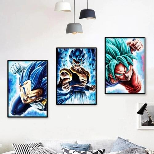 Super Anime Cartoon Goku Vegeta HD Print Canvas Painting Modular Picture Dragon Ball Poster Home Decoration Wall Art
