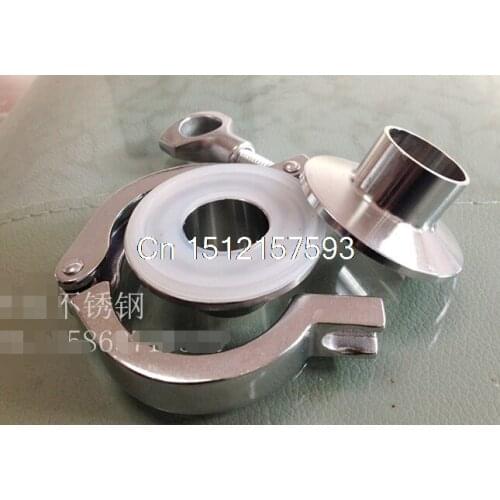 1 Set TRI CLAMP (OD 50.5mm) + 2 X TriClamp Ferrule D1=25MM D2=50.5MM + Gasket