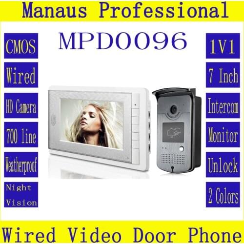 Latest Wired Magnetic Lock One to One Video door phone,Smart Home 7 inch Screen Display RFID Video Intercom Phone D96b