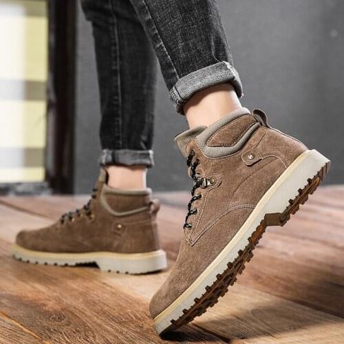 Vintage home invierno tenis leather man uomo breathable dress mens platform brown sole fashion boot autumn casual hombre shoe