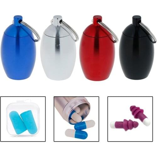 1PC Aluminum Pill Case Keychain Travel Container Portable Storage Sealed Box Color Optional Aluminum Pill Case High Quality