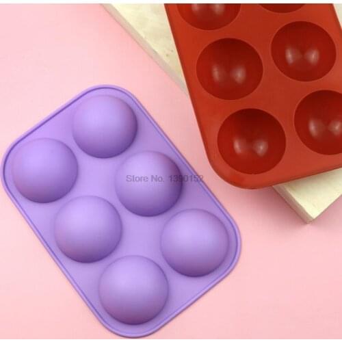 100pcs New 6 Holes Silicone Baking Mold 3D Half Ball Sphere Mold Chocolate Cupcake Cake Mold DIY Muffin Bakeware kitchen Tools