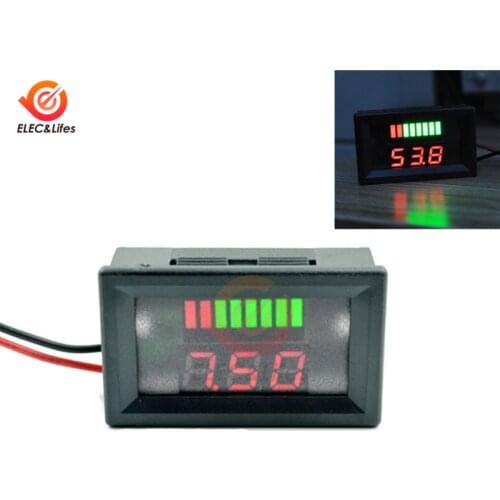 12V Car Lead Acid Battery Charge Level Indicator Battery Tester Lithium Battery Capacity Meter Dual LED Tester Digital Voltmeter