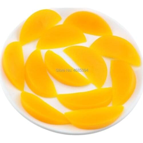 Gresorth 20 PCS Artificial Yellow Peach Slice Fake Fruit Slices Home Table Cabinet Decoration