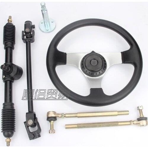 295mm Round Motorcycle Go Kart Steering Wheel Racing Cart Part with Front wheel steering system motorcycle ATV Kart