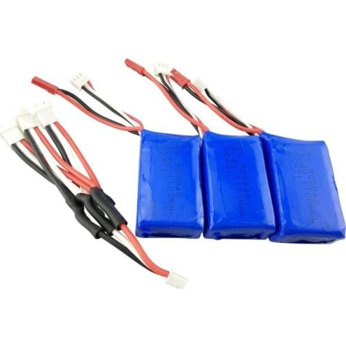 3pcs 7.4V 1100mAh Battery For WLtoys A949 A959 A969 A979 RC Car / V353 Drone Spare Parts