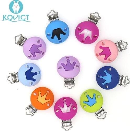 3pc Silicone Pacifier Clip Crown DIY Baby Teething Teether Necklace Bead Tool Nurs Gift Round Heart Accessories