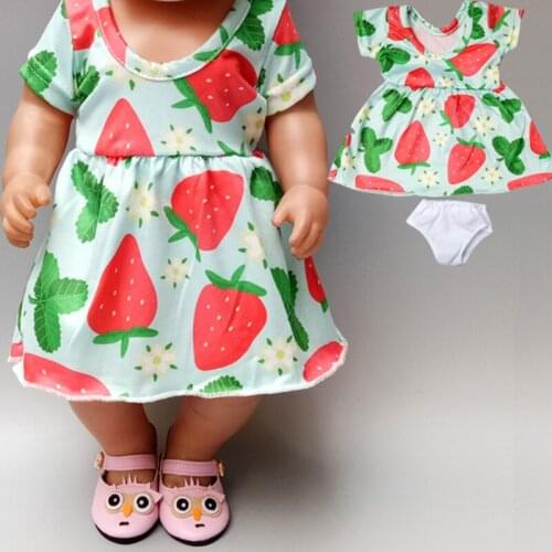 43cm Baby Doll sunflower dress 17 inch doll wear 18inch girl dolls clothing One-shoulder Bell-bottom Outfit