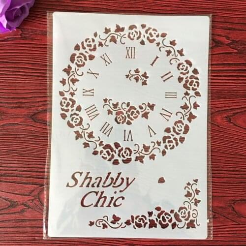 A4 Mandala clock DIY Stencils Wall Painting Scrapbook Coloring Embossing Album Decorative Paper Card Template,wall plastic