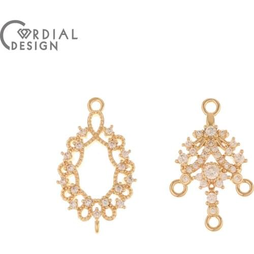 Cordial Design 50Pcs Earrings Accessories/CZ Pendant/Jewelry Findings & Components/DIY Connector/Hand Made/Jewelry Making/Charms
