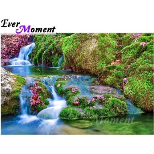 Ever Moment Diamond Painting Full Square Drill Waterfall Mosaic Cross Stitch Picture Of Rhinestone Diamond Embroidery ASF1475