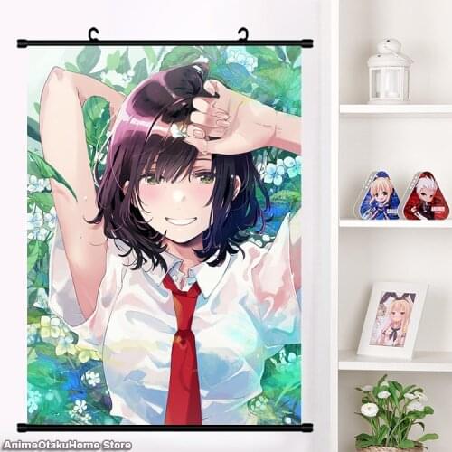 Anime Jaku-kyara Tomozaki-kun Fumiya Tomozaki Minami Nanami Cosplay Poster Wall Scroll Painting Mural Home Decor Collection Art