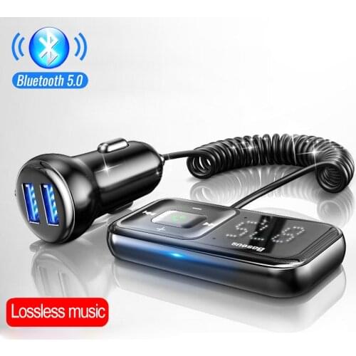 Car Kit Wireless AUX Audio Player with TF Slot FM Transmiter Handsfree Modulator Bluetooth 5.0 FM Radio 3.1A USB Car Charger