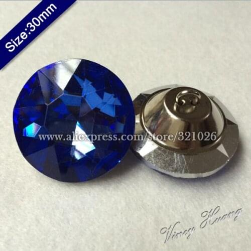 Free shipping 100PCS/LOT 25MM DEEP BLUE Diamond Crystal Glass Buttons,Sofa Buttons,Upholstery Rhinestone Button,Headboard Button
