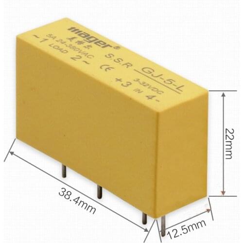Free shipping 2pc High quality Mager SSR DIP DC-AC solid state relay DC control AC GJ-5-L 5DA 220V