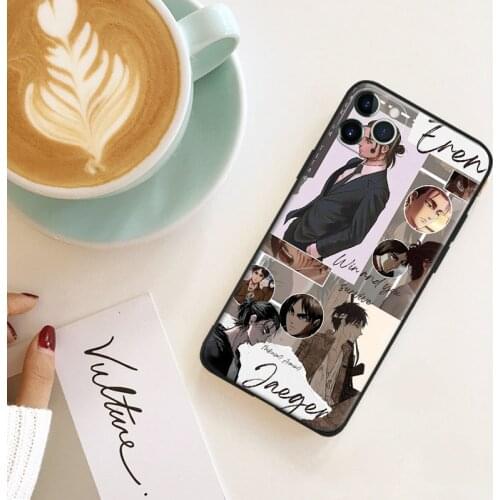 Attack on Titan anime manga Eren Jaeger silicone Phone Case FOR iPhone Se 6 6s 7 8 Plus X Xr Xs 11 12 Mini Pro Max Glass Cover