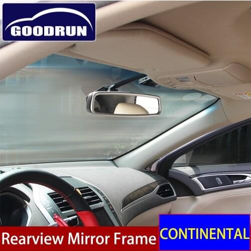 For Lincoln CONTINENTAL Auto Interior Styling Metal Cover Trim Sticker Accessories Inside Rearview Mirror Frame