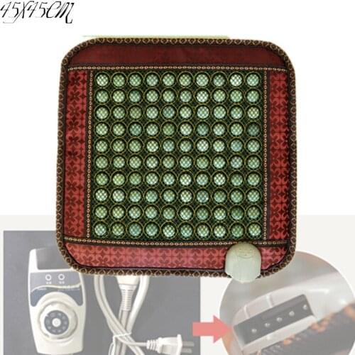 Natural tourmaline mat heat cushion Heating chair cushion therapy jade stone mattress 45*45CM