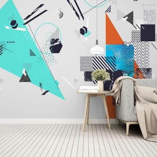 YOUMAN 3 d Effect Photo Wallpaper Boys Room Wallpaper Wall Mural Custom Wallpaper for Walls 3 D Simple Colorful Geometry Mural
