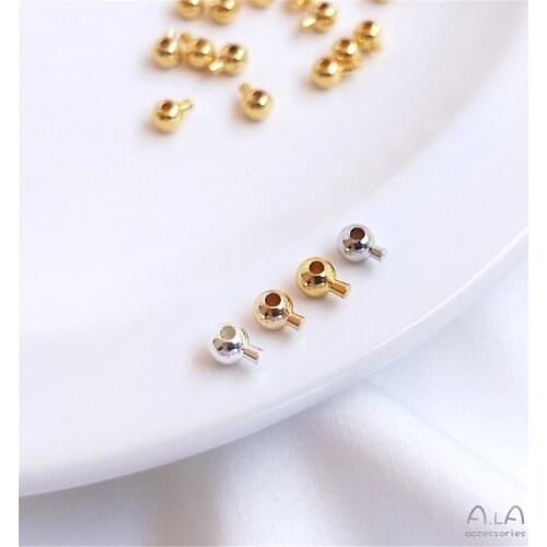 14K 18K Gold Filled Round positioning bead positioning ball buckle DIY sterling silver bracelet necklace end buckle