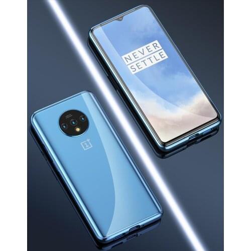 Oneplus 7T Magnetic Case 360 Front+Back Double-Sided Tempered Glass Case For Oneplus 7T Pro Metal Bumper