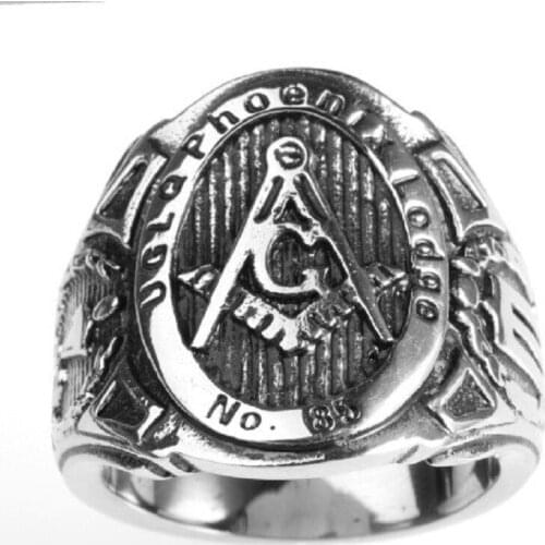 Fashion Silver color Stainless Steel Masonic Ring for Men, master masonic signet ring, freemason ring jewelry
