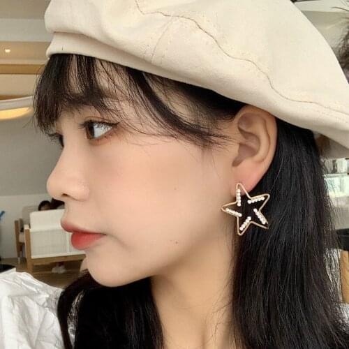 Fashion Star Shape Non-symmetrical Drop Earrings Alloy Elegant Womens Earrings Birthday Jewelry