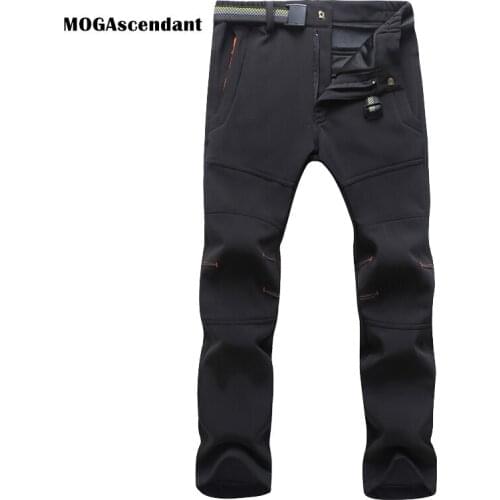 Mens Winter Thick Warm Fleece Shark Skin Trousers Casual Tactical Military Pants Womens Stretch Waterproof Outdoor Sweatpants