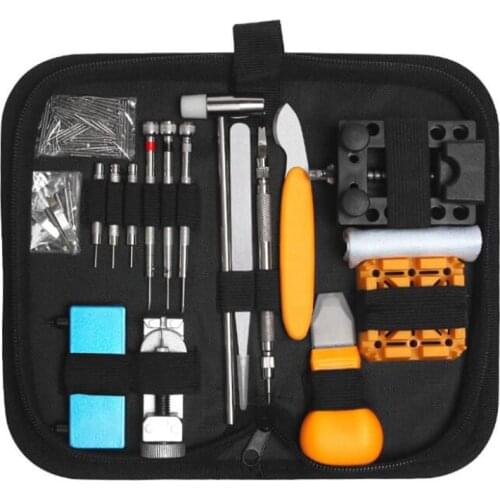 131PCS/Set Watch Repair Kit Professional Watch Repair Replacement Tool Kit with Carrying Case Watch Band Link Pin Tool