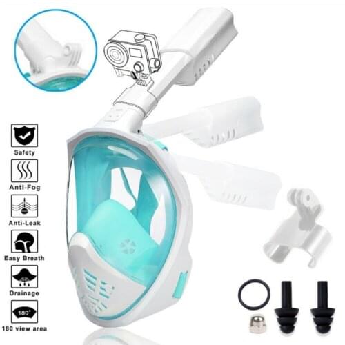 Scuba Anti Fog Full Face Mask Respiratory Masks Safe Swimming Waterproof Underwater Dry Diving Snorkel Scuba Set