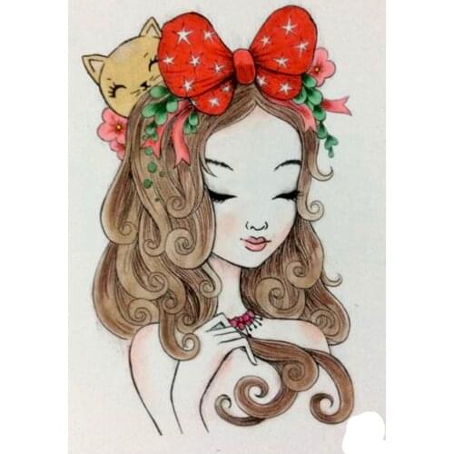 Girl cartoon pattern Stamp And metal die Scrapbooking Alphabet Stamp Embossing Craft making Silicone Transparent Stamps