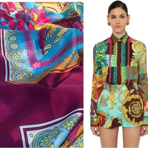 100x148cm Baroque square printed polyester twill fabric draped shirt women dress pants DIY sewing fabric cloth alibaba express