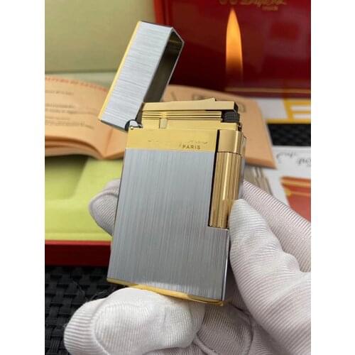 Limited Edition Metal Drawing Dupont Cigarette Accessories Lighters Ping Sound Butane Gas Smoking Ligne 2 Cigar Flame Lighter