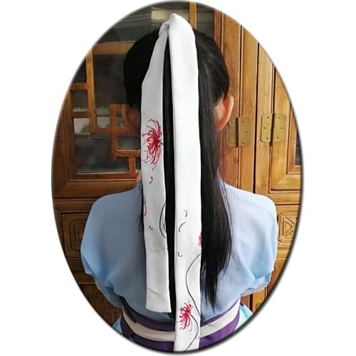 VINTAGE Headband Ancient Chinese hair accessories embroiderypeacock Bianhua hanfu kimono ribbon for COSPLAY SIZE:3.5*148CM